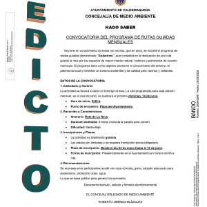 Programa de Rutas guiadas mensuales